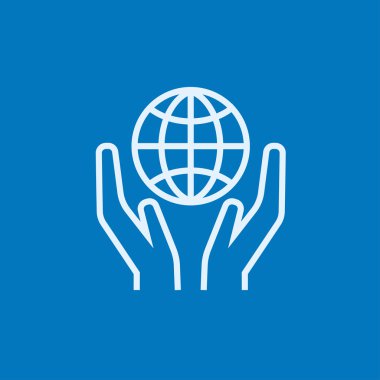 Satır simge holding iki eller.