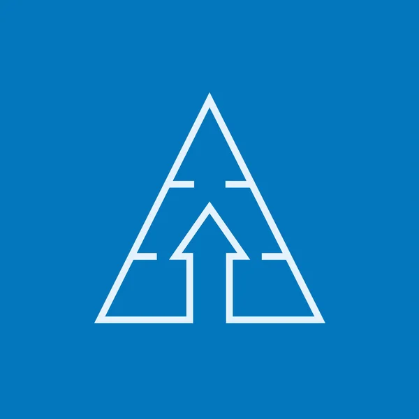 Pyramid with arrow up line icon. — ストックベクタ