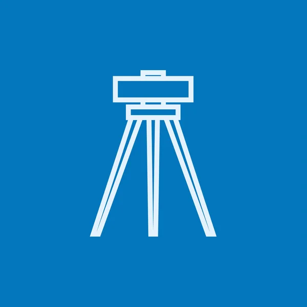 Theodolite en el icono de la línea de trípode . — Vector de stock