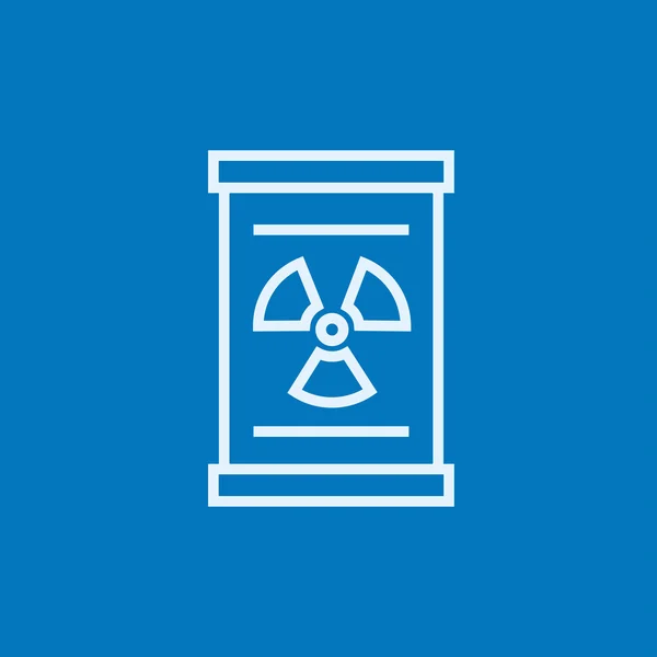 Vat met ioniserende straling teken lijn pictogram. — Stockvector