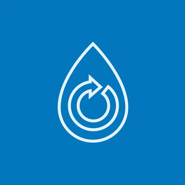 Waterdruppel met cirkelvormige lijn pijlpictogram. — Stockvector