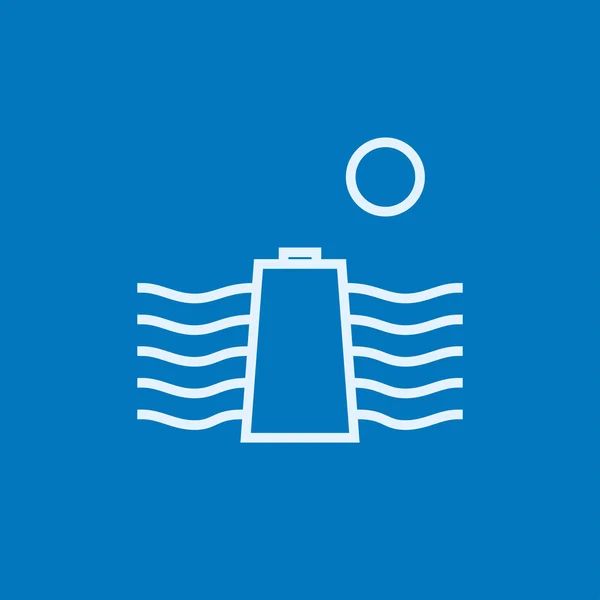 Icono de línea de energía solar e hidroeléctrica . — Vector de stock