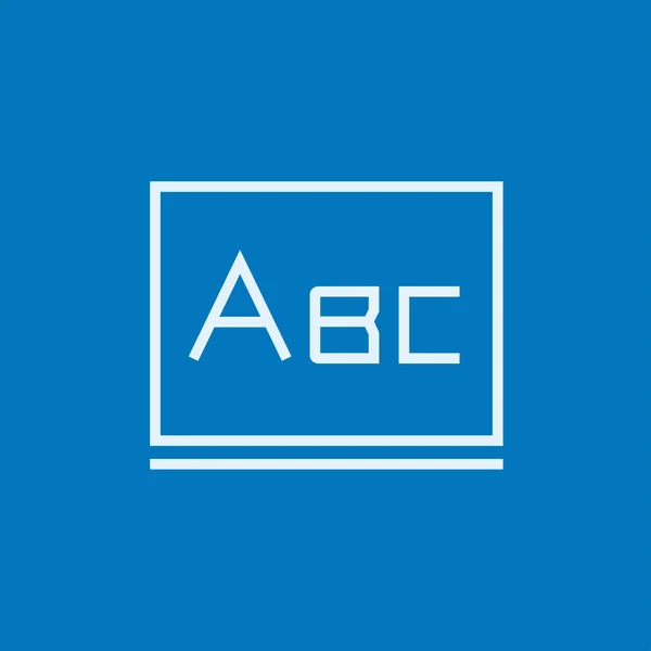 Letters abc op blackboard lijn pictogram. — Stockvector