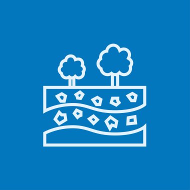 Üst hatta farklı tabakalar ve ağaçlar ile toprak kesme