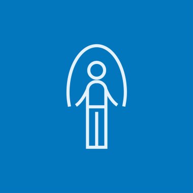 Adam ip satırı simgesi atlama ile egzersiz.