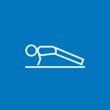 Man making push ups line icon.