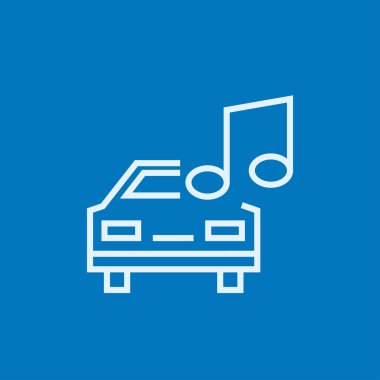 Araba ile müzik Not satırı simgesi.