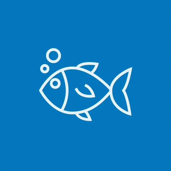 Pequeños peces bajo el icono de la línea de agua . — Vector de stock