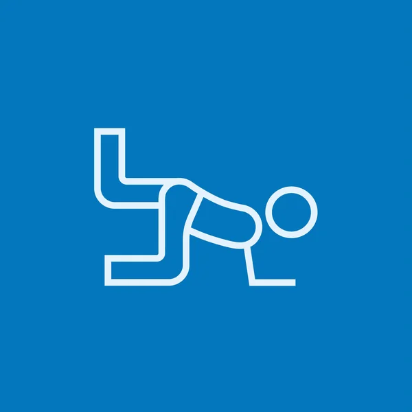 Man exercising buttocks line icon. — Stock Vector