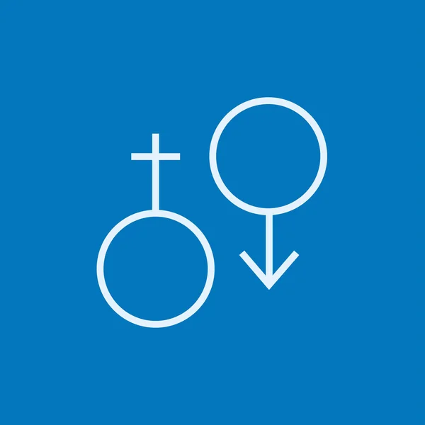 Icona linea simbolo maschile e femminile . — Vettoriale Stock