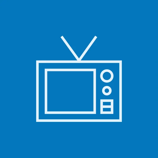 Retro televisie lijn pictogram. — Stockvector