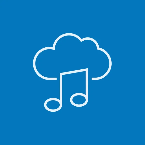 Cloud music line icon. — Stock Vector