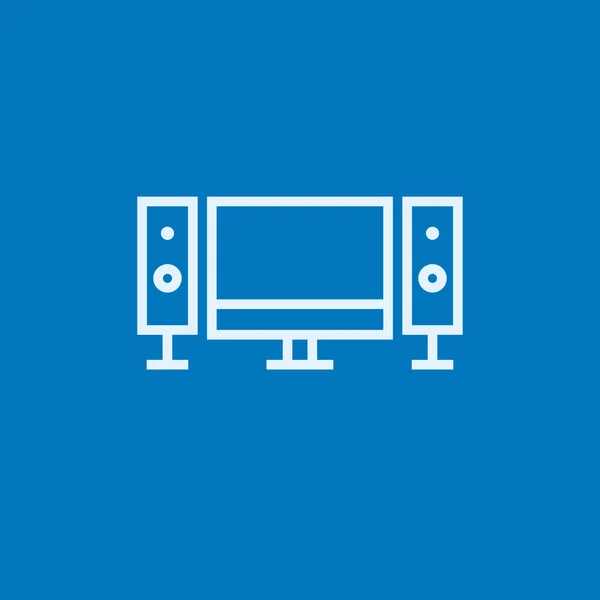 Thuisbioscoop systeem lijn pictogram. — Stockvector