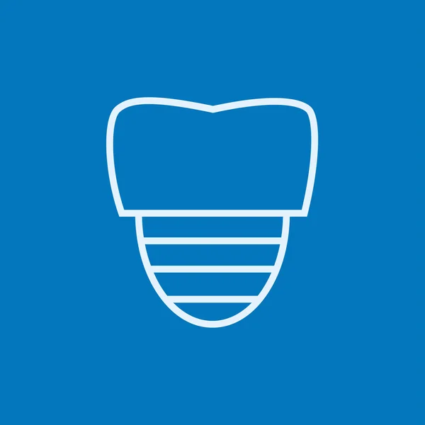 Icône de ligne d'implant dentaire . — Image vectorielle