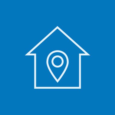 House with pointer line icon.