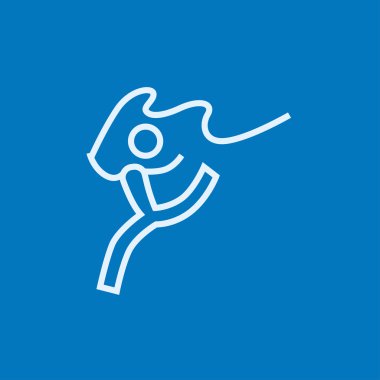 Jimnastikçi ile bant satırı simgesi.