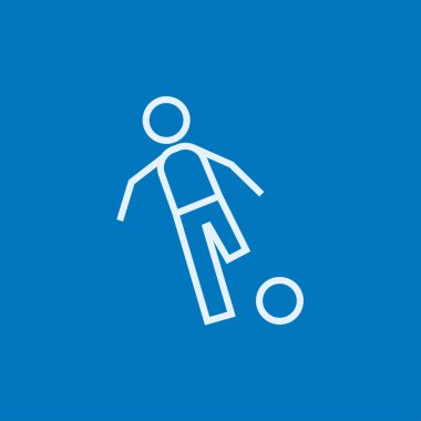 Top çizgisi simgesi olan futbolcu.