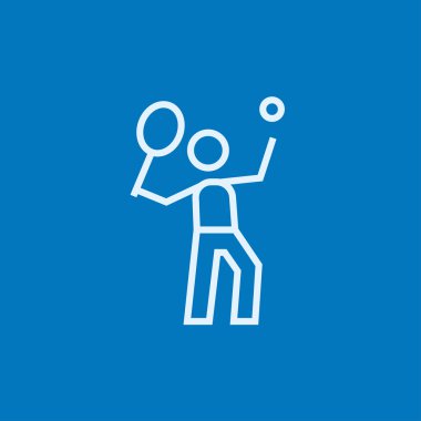 Büyük Tenis satırı simgesi oynayan adam.