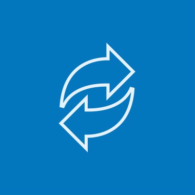 İki dairesel ok satırı simgesi.