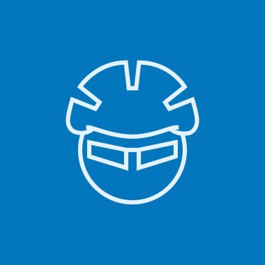 Adam Bisiklet kask ve gözlük satırı simgesi.