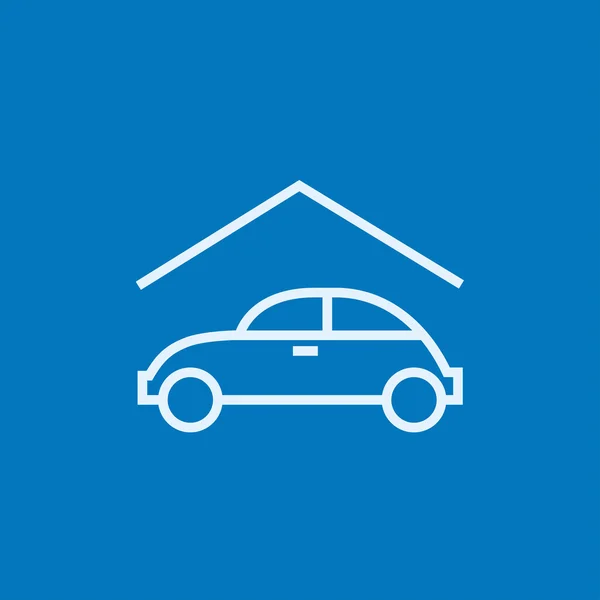 Icône de ligne de garage de voiture . — Image vectorielle