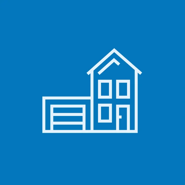 Maison avec icône de ligne de garage . — Image vectorielle
