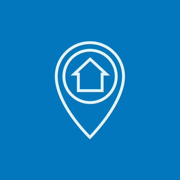Pointer with house inside line icon. — 图库矢量图片