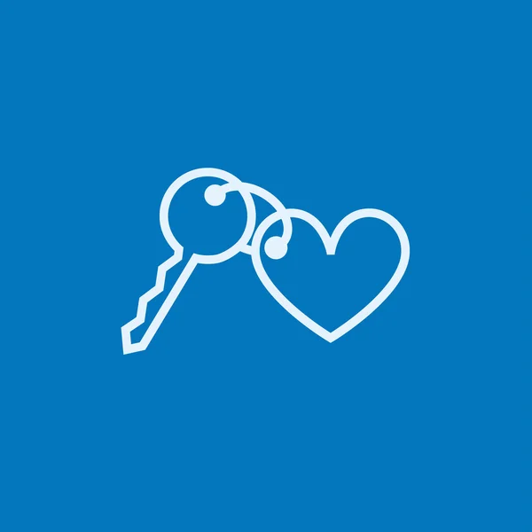 Trinket for keys as heart line icon. — Stock Vector