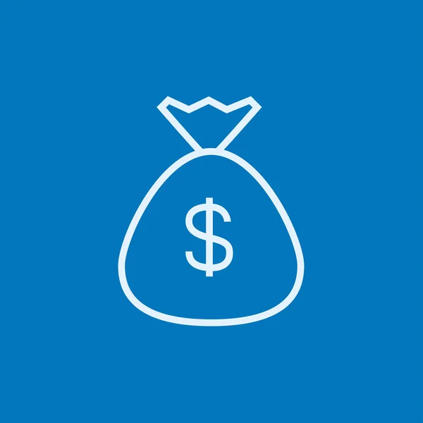 Money bag line icon. — Stock Vector