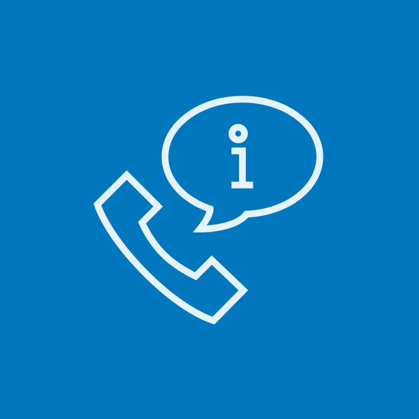 Handset with information sign line icon — ストックベクタ