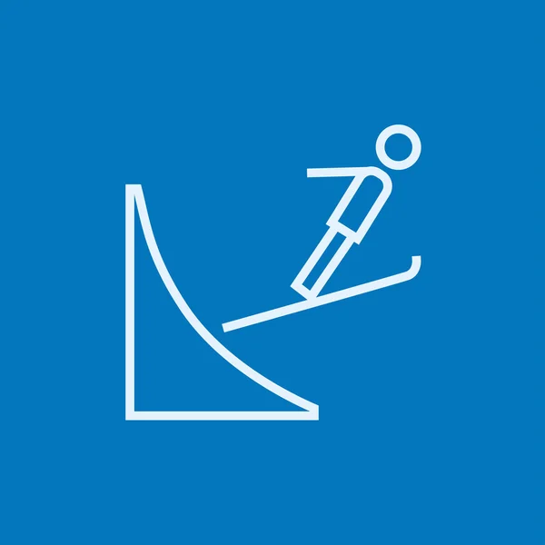 Ski jumping line icon. — Stock Vector