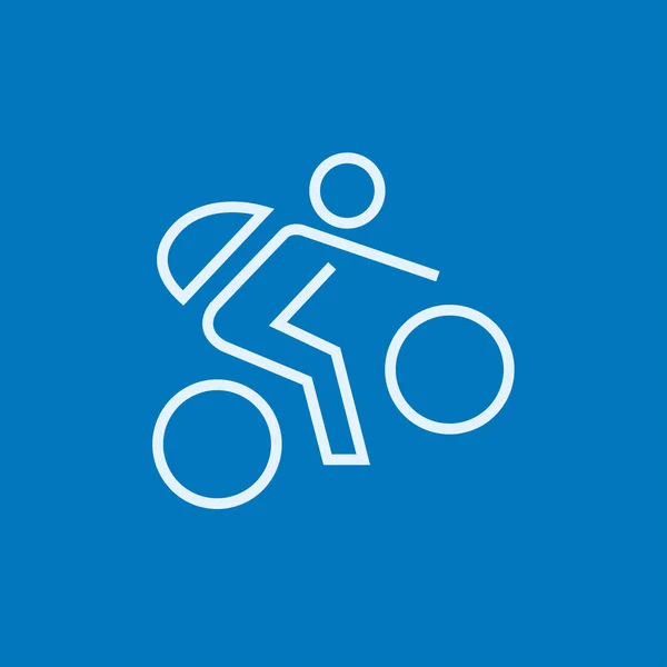 Homme équitation ligne de vélo icône . — Image vectorielle