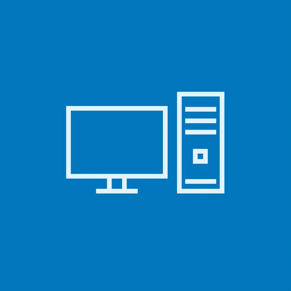 CPU and monitor line icon. — Stockvector