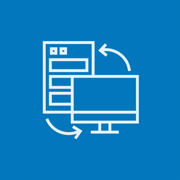 Personal computer set line icon. — Stockvector