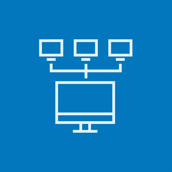 Computer lijn netwerkpictogram. — Stockvector