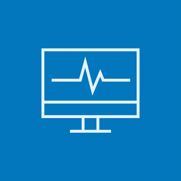 Heart beat monitor line icon. — Stock Vector