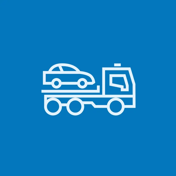 Car towing truck line icon. — Stock Vector