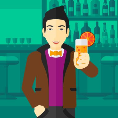 Adam holding cam suyu.