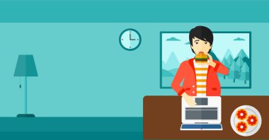 adam yeme hamburger.