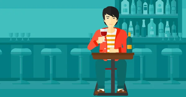 Man aan de bar. — Stockvector