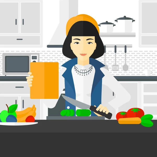 Repas de cuisine femme . — Image vectorielle
