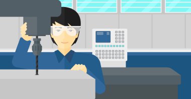 Sıkıcı ile çalışan erkeğin değirmen.