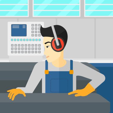 Çelik haddeleme üzerinde çalışan erkeğin değirmen.