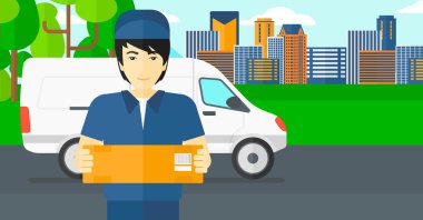 Kutu teslim eden adam..