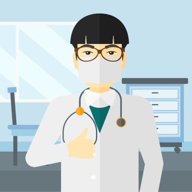 Confident doctor in mask.