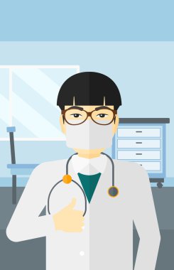 Confident doctor in mask.