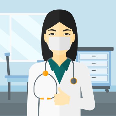 Confident doctor in mask.