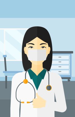 Confident doctor in mask.