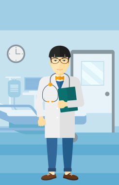 Hastane koğuşunda doktor.