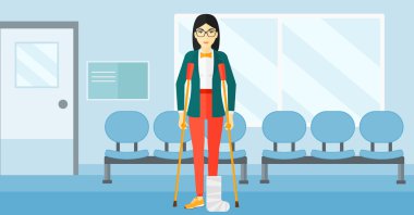 Kırık bacak hastayla.